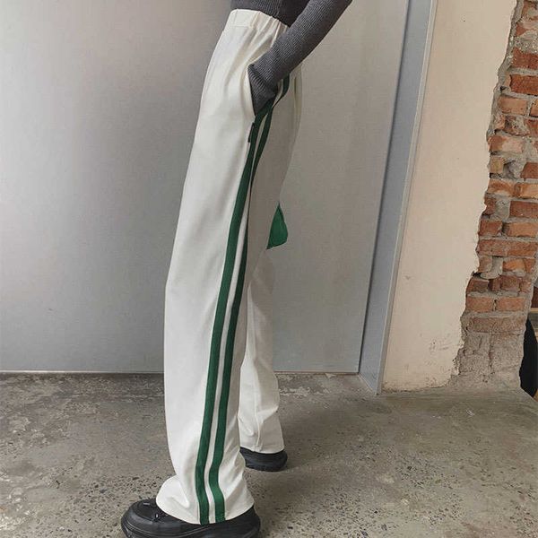 women's jumpsuits & rompers spring autumn korea fashion loose casual trousers women pants elastic waist green side stripe white wide le, Black;white
women's jumpsuits & rompers spring autumn korea fashion loose casual trousers women pants elastic waist green side stripe white wide le, Black;white