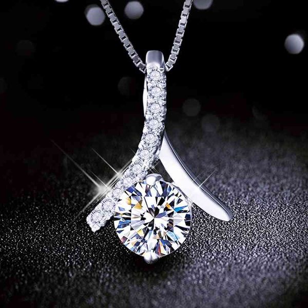 925 sterling silver women's font d-color platinum mosangshi necklace proposal wedding pendant, Black
925 sterling silver women's font d-color platinum mosangshi necklace proposal wedding pendant, Black