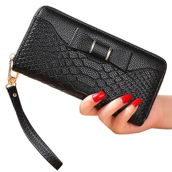 wallets fashion women's bow lady wristlet handbag pocket cards id holder coin purse good quality long zipper woman wallet purses, Red;black
wallets fashion women's bow lady wristlet handbag pocket cards id holder coin purse good quality long zipper woman wallet purses, Red;black