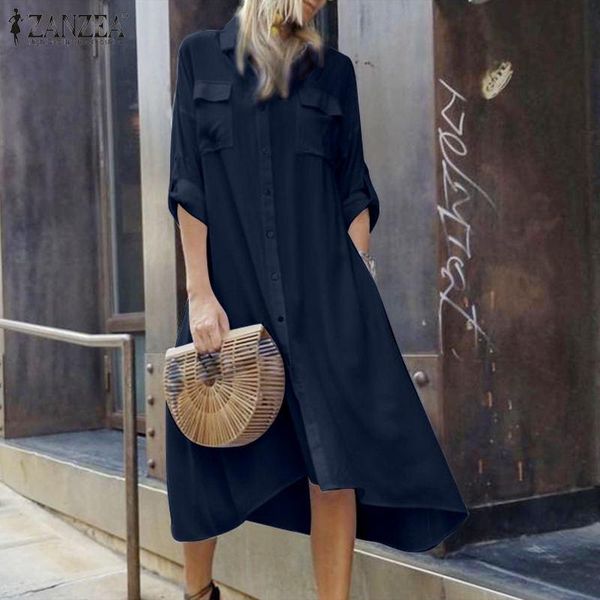 casual dresses womens loose lapel ol sundress zanzea solid long sleeve vestido 2021 summer white a line elegant knee shirt dress, Black;gray
casual dresses womens loose lapel ol sundress zanzea solid long sleeve vestido 2021 summer white a line elegant knee shirt dress, Black;gray