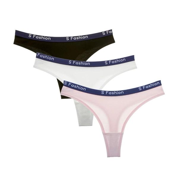 women's panties 3 pieces cotton g-string sports thongs for woman lingerie fashion female underwear t-back thong bannirou, Black;pink
women's panties 3 pieces cotton g-string sports thongs for woman lingerie fashion female underwear t-back thong bannirou, Black;pink