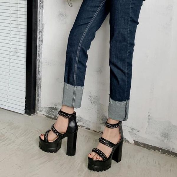 dress shoes women summer chunky high heels sandals platform woman office ladies party pu leather sandalias mujer sapato feminino d1119, Black
dress shoes women summer chunky high heels sandals platform woman office ladies party pu leather sandalias mujer sapato feminino d1119, Black