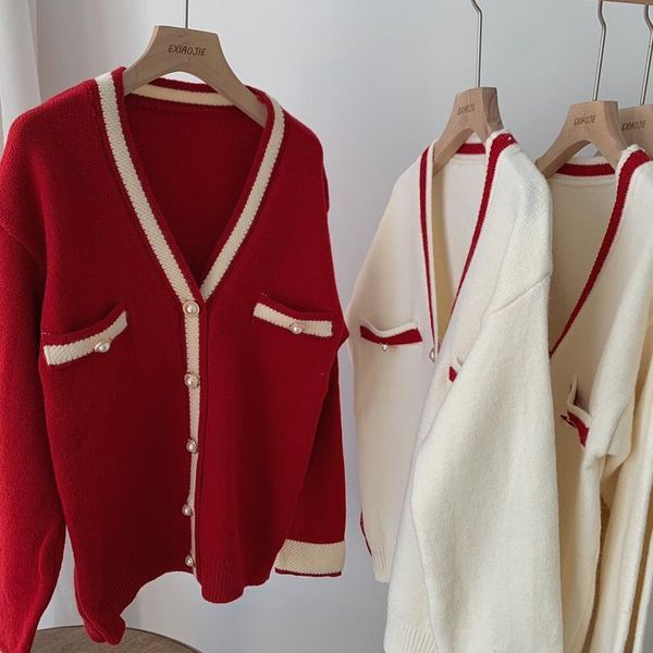 women's sweaters spring and autumn cherry color sweater women korean version loose inner knit cardigan fashion casual cotton w72j, White;black
women's sweaters spring and autumn cherry color sweater women korean version loose inner knit cardigan fashion casual cotton w72j, White;black