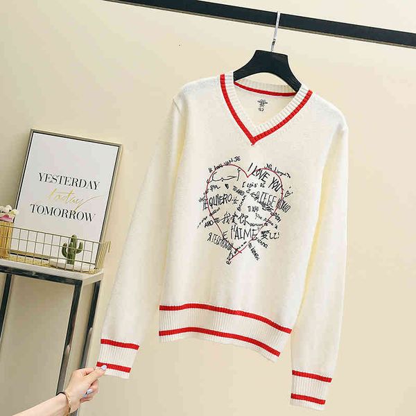 women's sweaters female wholesale love letter jacquard sweaters and knitted with cleavage in v autumn sweet y1as, White;black
women's sweaters female wholesale love letter jacquard sweaters and knitted with cleavage in v autumn sweet y1as, White;black