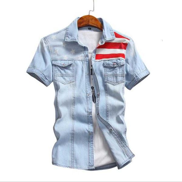 men's casual shirts cotton denim fashion summer male light blue thin short-sleeves qyi9, White;black
men's casual shirts cotton denim fashion summer male light blue thin short-sleeves qyi9, White;black