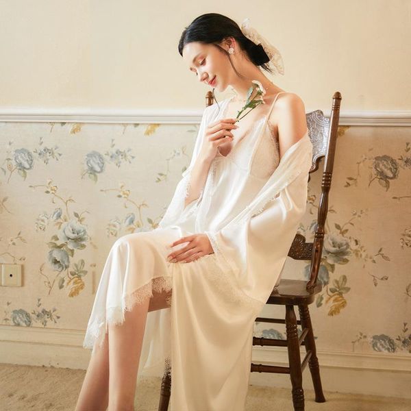 long-sleeved nightgown set female autumn sling chest pad nightdress home service woman sleepwear sets lingerie set with robe, Black;red
long-sleeved nightgown set female autumn sling chest pad nightdress home service woman sleepwear sets lingerie set with robe, Black;red