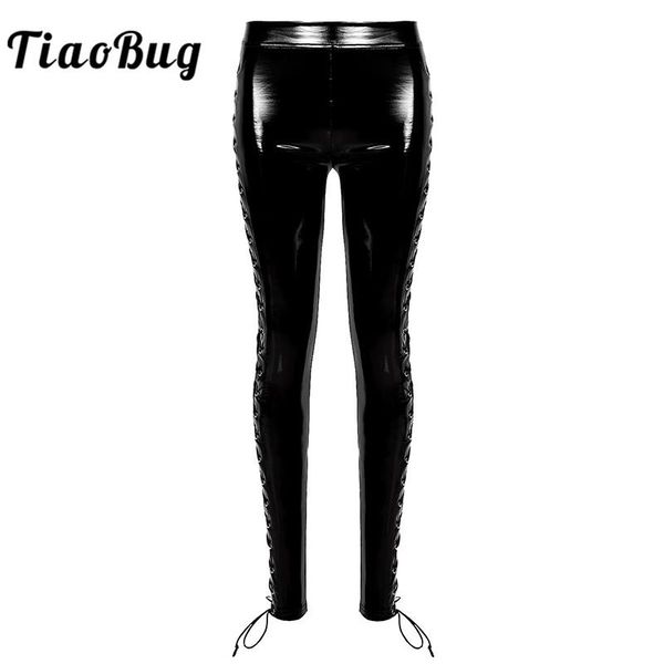 women's pants & capris tiaobug women wetlook black patent leather side tie up stretchy skinny nightclub party punk gothic rave long tro, Black;white
women's pants & capris tiaobug women wetlook black patent leather side tie up stretchy skinny nightclub party punk gothic rave long tro, Black;white