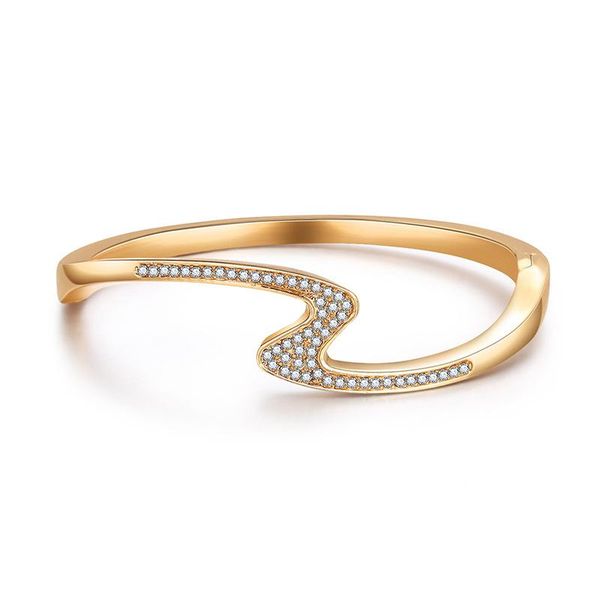 bangle z letter shape manchette gold color crystal for women geometry bangles pulseiras, Black
bangle z letter shape manchette gold color crystal for women geometry bangles pulseiras, Black
