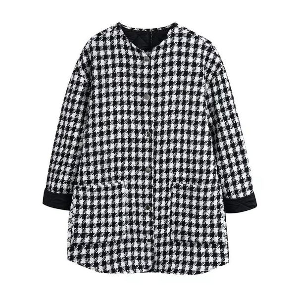 women's suits & blazers bbwm 2021 tweed autumn women vintage houndstooth long sleeve slim office lady blazer female single-breasted str, White;black
women's suits & blazers bbwm 2021 tweed autumn women vintage houndstooth long sleeve slim office lady blazer female single-breasted str, White;black