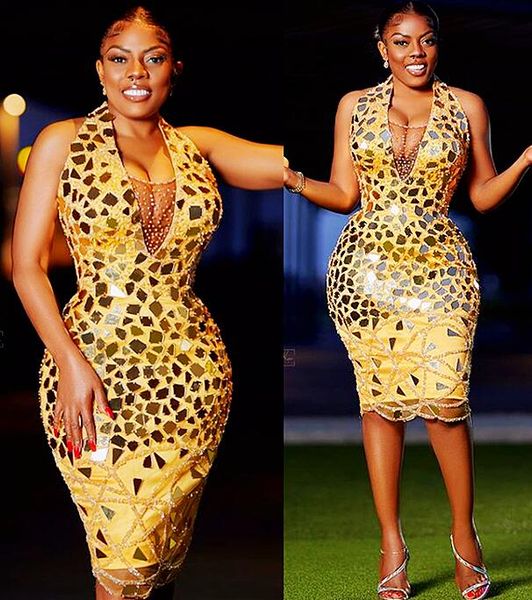 2021 plus size arabic aso ebi luxurious gold prom dresses beaded crystals knee length evening formal party second reception gowns dress zj22, Black
2021 plus size arabic aso ebi luxurious gold prom dresses beaded crystals knee length evening formal party second reception gowns dress zj22, Black