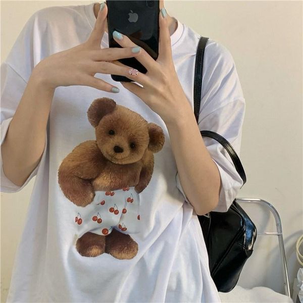 women's t-shirt ytx1025 2021 summer korean style loose wild white short-sleeved bear print women
women's t-shirt ytx1025 2021 summer korean style loose wild white short-sleeved bear print women
