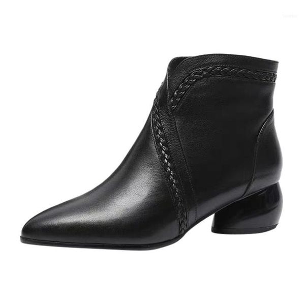 boots sagace spring women shoes leather ankle for pointed toe round heel slip-on zipper 202111, Black
boots sagace spring women shoes leather ankle for pointed toe round heel slip-on zipper 202111, Black