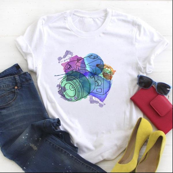 women watercolor camera printed style short sleeve ladies summer t tee female shirt clothes tshirt womens graphic t shirt, White
women watercolor camera printed style short sleeve ladies summer t tee female shirt clothes tshirt womens graphic t shirt, White
