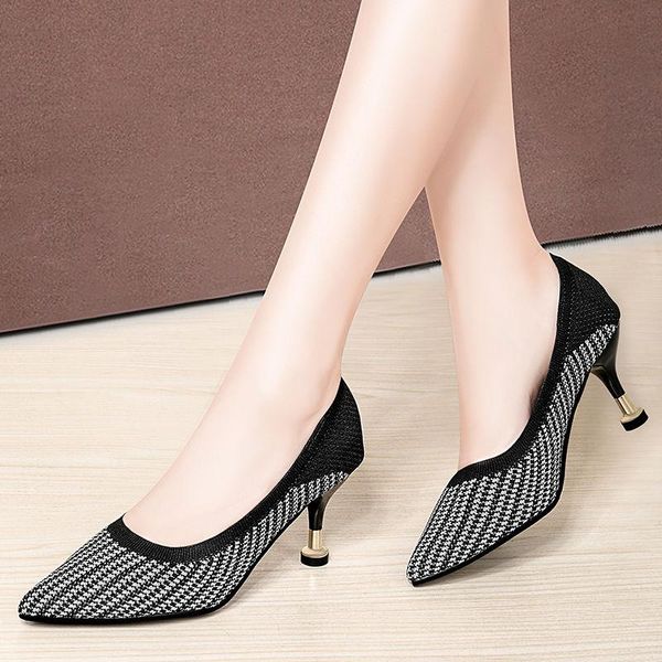 dress shoes fashion womens mix color knitted pumps 2021 spring summer pointed toe thin high heels party office woman sandals, Black
dress shoes fashion womens mix color knitted pumps 2021 spring summer pointed toe thin high heels party office woman sandals, Black