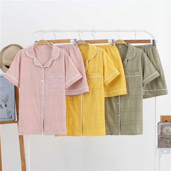 2021 new summer ladies short sleeve shorts pajamas set cotton crepe gauze solid color large size thin comfortable home service suit women 6n, Black;brown
2021 new summer ladies short sleeve shorts pajamas set cotton crepe gauze solid color large size thin comfortable home service suit women 6n, Black;brown