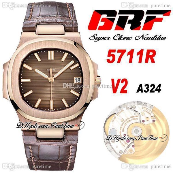 grf v2 5711r pp324sc a324 automatic mens watch rose gold brown textured dial leather strap super edition 6 styles watches puretime e5, Slivery;brown
grf v2 5711r pp324sc a324 automatic mens watch rose gold brown textured dial leather strap super edition 6 styles watches puretime e5, Slivery;brown