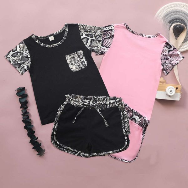 children's selling wear summer girls color matching short sleeve t-shirt shorts set, White
children's selling wear summer girls color matching short sleeve t-shirt shorts set, White