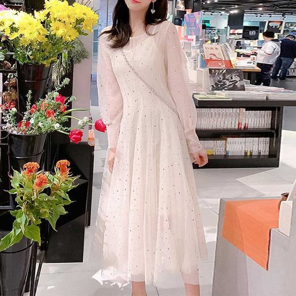 elegant mesh sequin dress vintage puff sleeve women party long spring casual office y2k clothes korea 210604, Black;gray
elegant mesh sequin dress vintage puff sleeve women party long spring casual office y2k clothes korea 210604, Black;gray