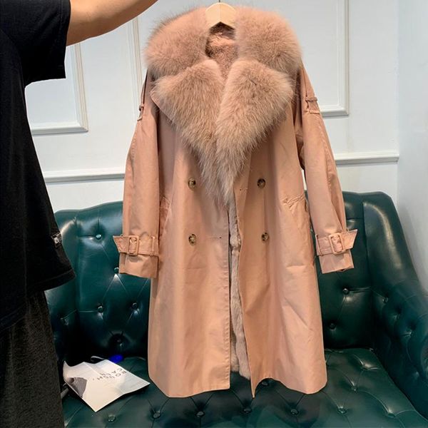 women's fur & faux 2021 trench coat women real long winter jacket collar liner ladies outerwear streetwear, Black
women's fur & faux 2021 trench coat women real long winter jacket collar liner ladies outerwear streetwear, Black