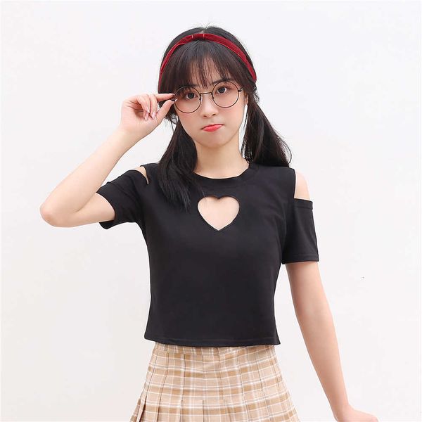 women's t-shirt harajuku streetwear black kawaii t shirts women summer off shoulder heart crop goth hollow out love shor, White
women's t-shirt harajuku streetwear black kawaii t shirts women summer off shoulder heart crop goth hollow out love shor, White
