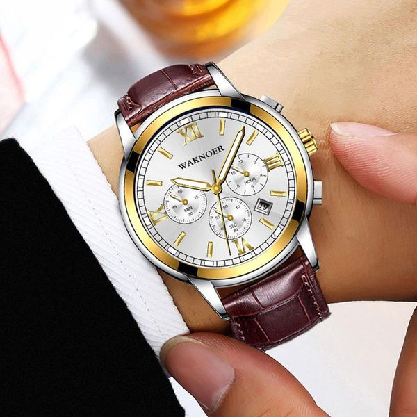wristwatches men's watches simple quartz wristwatch leather band fashion calendar waterproof watch relogio masculino erkek kol saati, Slivery;brown
wristwatches men's watches simple quartz wristwatch leather band fashion calendar waterproof watch relogio masculino erkek kol saati, Slivery;brown