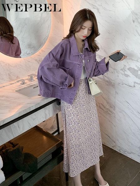 women's jackets wepbel spring autumn vintage solid loose denim jacket +print flowers chiffon skirt streetwear casual windbreaker, Black;brown
women's jackets wepbel spring autumn vintage solid loose denim jacket +print flowers chiffon skirt streetwear casual windbreaker, Black;brown