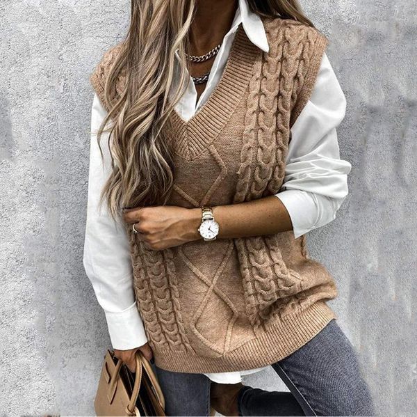 women's sweaters autumn winter knitted sweater fashion preppy style knitwear tank sleeveless v-neck vintage vest sueter mujer, White;black
women's sweaters autumn winter knitted sweater fashion preppy style knitwear tank sleeveless v-neck vintage vest sueter mujer, White;black