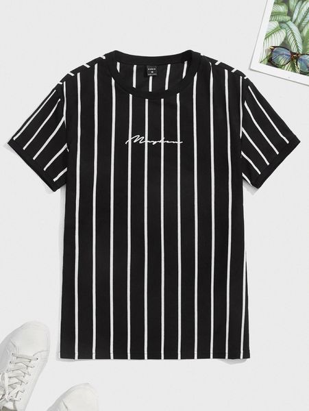 men letter & striped graphic tee j1rd#, White;black
men letter & striped graphic tee j1rd#, White;black