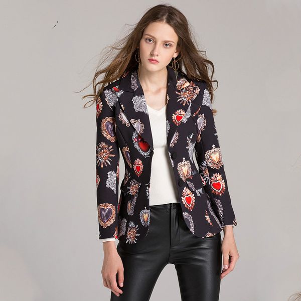 2021 early autumn woman's new long sleeve high street printed single breasted notched fashion jackets, White;black
2021 early autumn woman's new long sleeve high street printed single breasted notched fashion jackets, White;black