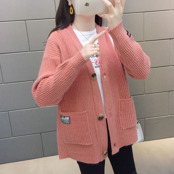 2021 new autumn solid knitted casual cardigans korean style single breasted o neck long sleeve sweater with pockets outwear sy06, White;black
2021 new autumn solid knitted casual cardigans korean style single breasted o neck long sleeve sweater with pockets outwear sy06, White;black