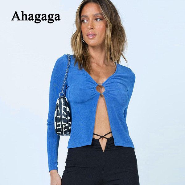 women's t-shirt ahagaga 2021 solid t--shirt women fashion long sleeve v-neck regular sreetwear chic casual club female t-shirts blusas, White
women's t-shirt ahagaga 2021 solid t--shirt women fashion long sleeve v-neck regular sreetwear chic casual club female t-shirts blusas, White