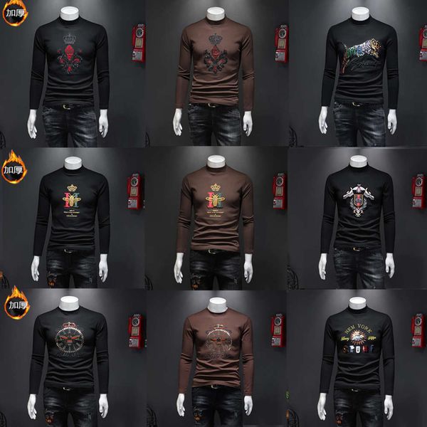 autumn and winter thickened matte base t-shirt high collar long sleeve korean large men's trend small shirtw, White;black
autumn and winter thickened matte base t-shirt high collar long sleeve korean large men's trend small shirtw, White;black