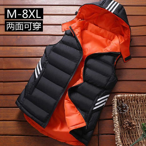 fat man large down cotton double-sided waistcoat men's detachable hat autumn and winter three bar vest fw4x0l, Black;white
fat man large down cotton double-sided waistcoat men's detachable hat autumn and winter three bar vest fw4x0l, Black;white