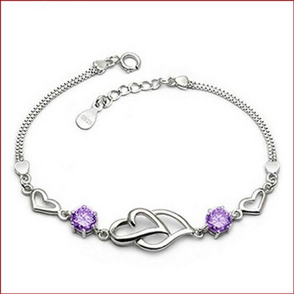 link, chain double heart and drill to korean fashion silver plated bracelets for women wholesale, Black
link, chain double heart and drill to korean fashion silver plated bracelets for women wholesale, Black