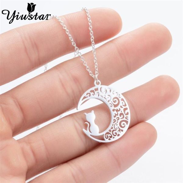 pendant necklaces yiustar hollow moon cat necklace vintage stainless steel korean animal for women statement girlfriend cute jewelry gift, Silver
pendant necklaces yiustar hollow moon cat necklace vintage stainless steel korean animal for women statement girlfriend cute jewelry gift, Silver