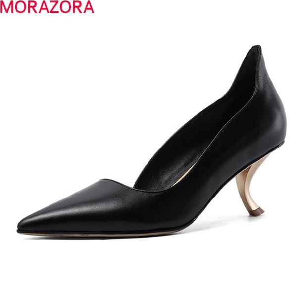 dress shoes morazora brand 2021 classic high heels woman genuine leather solid color women pumps simple pointed toe summer, Black
dress shoes morazora brand 2021 classic high heels woman genuine leather solid color women pumps simple pointed toe summer, Black