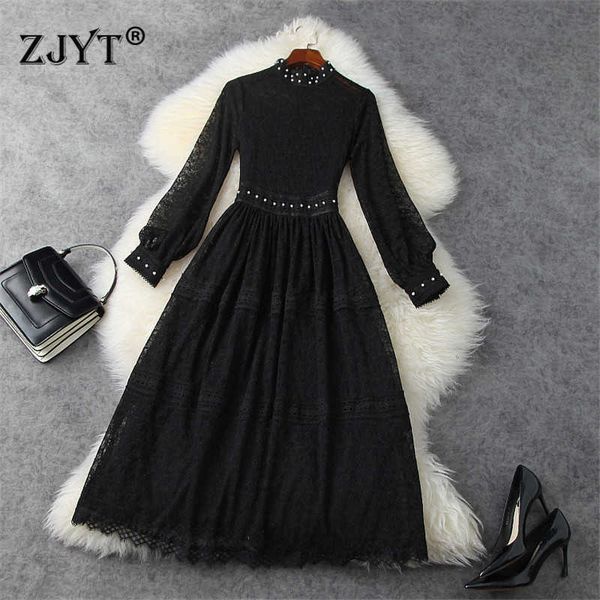 elegant stand collar beading lantern sleeve hollow long lace dress black festa women fashion celebrity party robe spring vestido 210601, Black;gray
elegant stand collar beading lantern sleeve hollow long lace dress black festa women fashion celebrity party robe spring vestido 210601, Black;gray