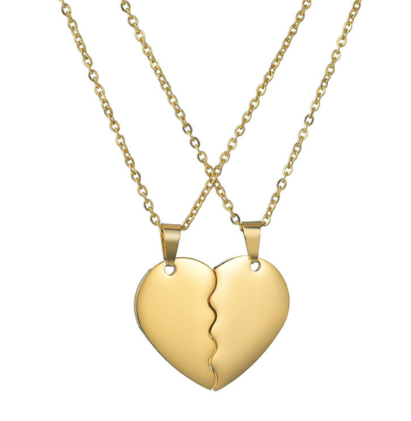 pendant necklaces 316l titanium steel heart couple stainless half-heart stitching tag gargantilla mujer, Silver
pendant necklaces 316l titanium steel heart couple stainless half-heart stitching tag gargantilla mujer, Silver