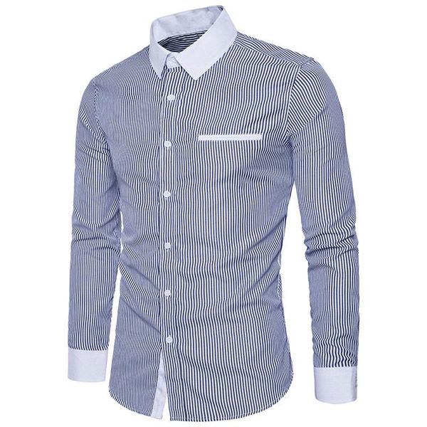 men's casual shirts autumn and winter for men striped contrast color lapel button shirt long-sleeved mens dress chemise homme, White;black
men's casual shirts autumn and winter for men striped contrast color lapel button shirt long-sleeved mens dress chemise homme, White;black