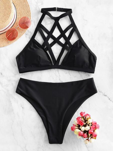 bikinis set zaful harness halter high leg bikini swimwear solid color cutout vest split halloween caged two pieces black swimsuit
bikinis set zaful harness halter high leg bikini swimwear solid color cutout vest split halloween caged two pieces black swimsuit