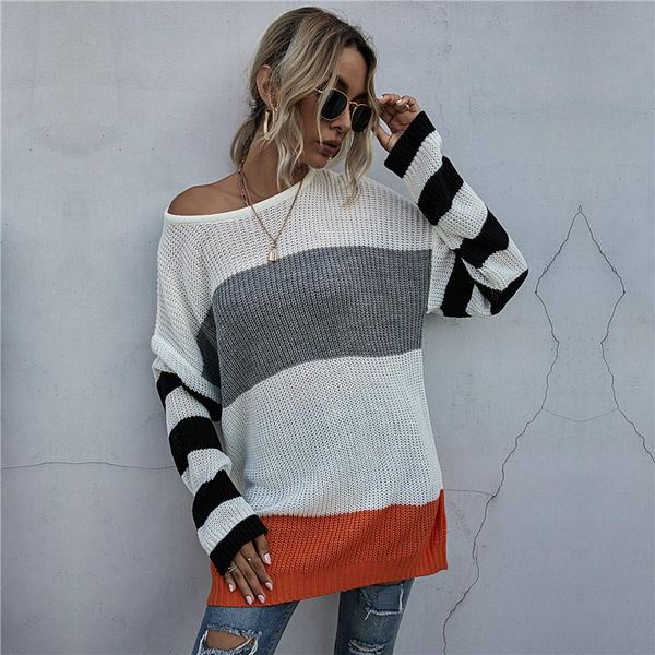 autumn winter striped knitted pullovers sweater women casual full sleeve jumper sweater for women 2021 new, White;black
autumn winter striped knitted pullovers sweater women casual full sleeve jumper sweater for women 2021 new, White;black