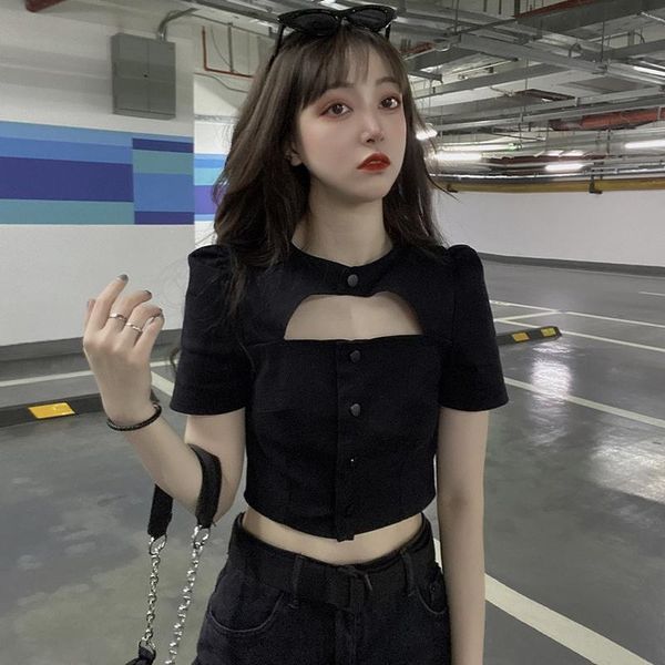 women's blouses & shirts ladies crop short sleeve summer 2021 fashionable high waist girl korean version solid color chic, White
women's blouses & shirts ladies crop short sleeve summer 2021 fashionable high waist girl korean version solid color chic, White