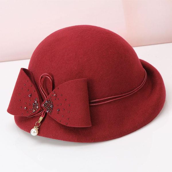 stingy brim hats lady wool fedoras hat girls water hammer decorative bow tie cap female woolen beret women winter elegant b8967, Blue;gray
stingy brim hats lady wool fedoras hat girls water hammer decorative bow tie cap female woolen beret women winter elegant b8967, Blue;gray