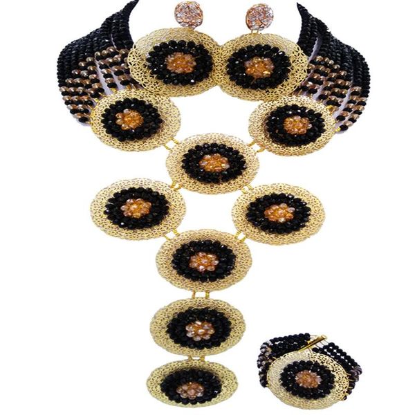 earrings & necklace charming black and champagne gold ab african beads jewelry set nigerian wedding accessories 9phk02, Silver
earrings & necklace charming black and champagne gold ab african beads jewelry set nigerian wedding accessories 9phk02, Silver