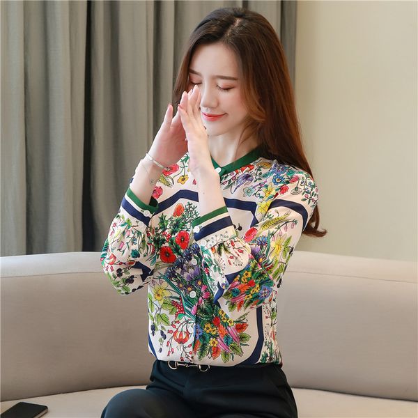 new quality spring silk printed runway shirts women's designer long sleeve button blouses casual office autumn ladies elegant plus siz, White
new quality spring silk printed runway shirts women's designer long sleeve button blouses casual office autumn ladies elegant plus siz, White