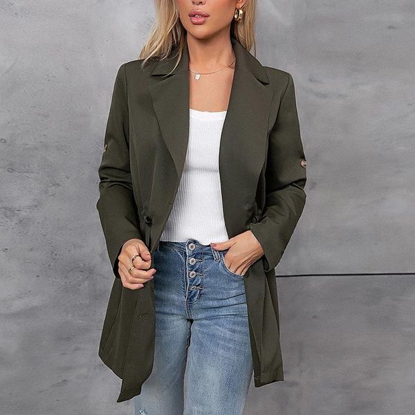 women's trench coats 2021 ladies casual long style double breasted coat chic office jacket, Tan;black
women's trench coats 2021 ladies casual long style double breasted coat chic office jacket, Tan;black