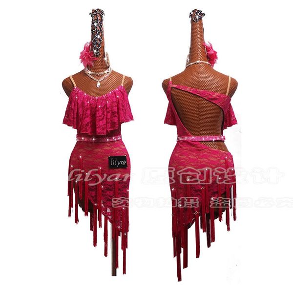 lace latin dance dresses for women salsa fringe skirt evening stage performance outfit ballroom competition clothes, Black;red
lace latin dance dresses for women salsa fringe skirt evening stage performance outfit ballroom competition clothes, Black;red