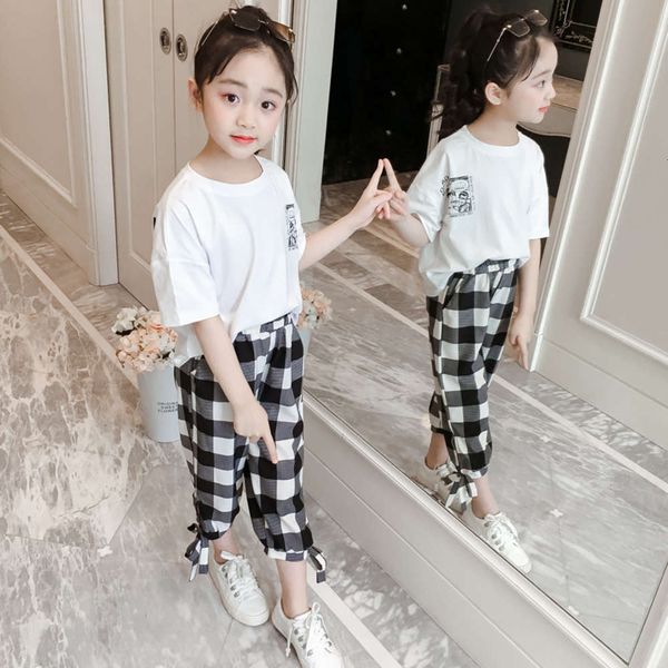 clothes cuhk 2021 girls' new summer suit short sleeve plaid pants children's wear 3-14 years old, White
clothes cuhk 2021 girls' new summer suit short sleeve plaid pants children's wear 3-14 years old, White