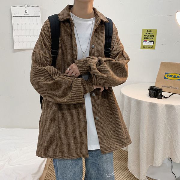 2021 new autumn corduroy men's fashion solid color retro casual shirts mens streetwear wild loose korean long-sleeved shirt men 5txu, White;black
2021 new autumn corduroy men's fashion solid color retro casual shirts mens streetwear wild loose korean long-sleeved shirt men 5txu, White;black