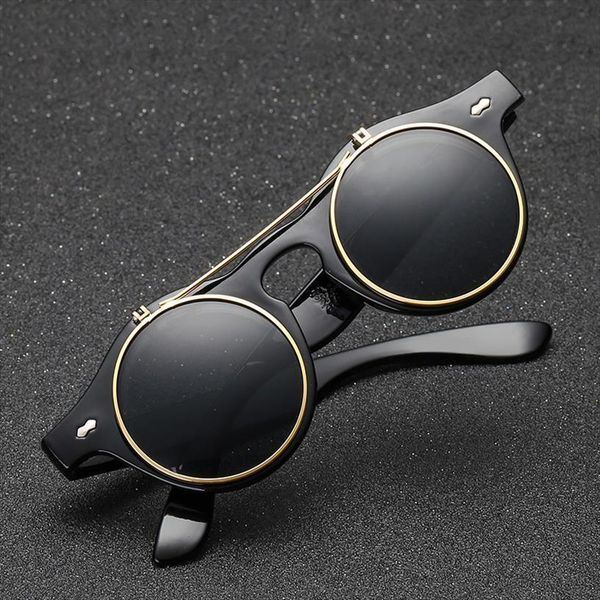 retro steampunk sunglasses men women classic double flip round sun glasses female steam punk eyeglasses circular eyewear, White;black
retro steampunk sunglasses men women classic double flip round sun glasses female steam punk eyeglasses circular eyewear, White;black